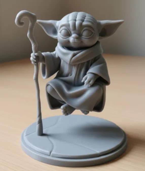Baby Yoda Flutuando no Ar - Efeito Ótico