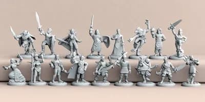 Kit 5 Miniaturas de RPG