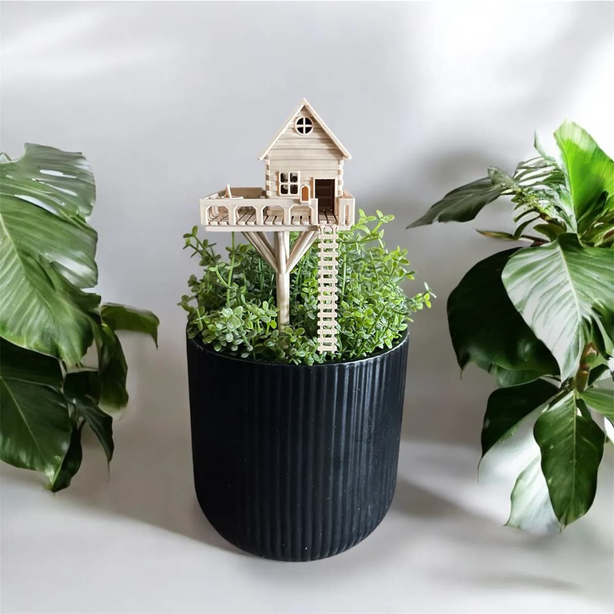 Mini Casa na Árvore para Vaso