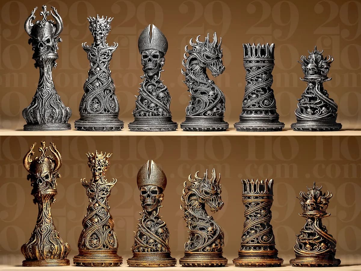 Jogo de Xadrez Gótico Ornamental