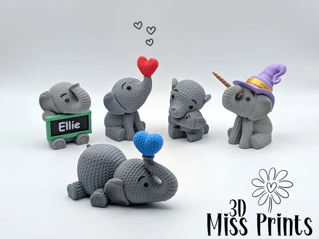 Elefante de Tricô com Coração